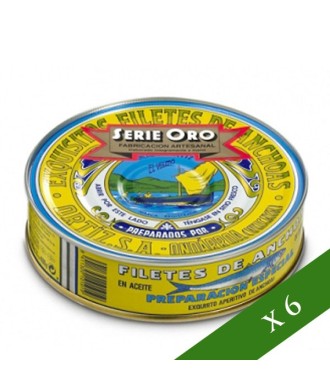 BOX x6 - Anchovies Ortiz in olive oil 450g Serie Oro 67-75 units