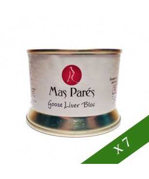 BOX x7 - Goose foie gras block nature Mas Parés (130gr)