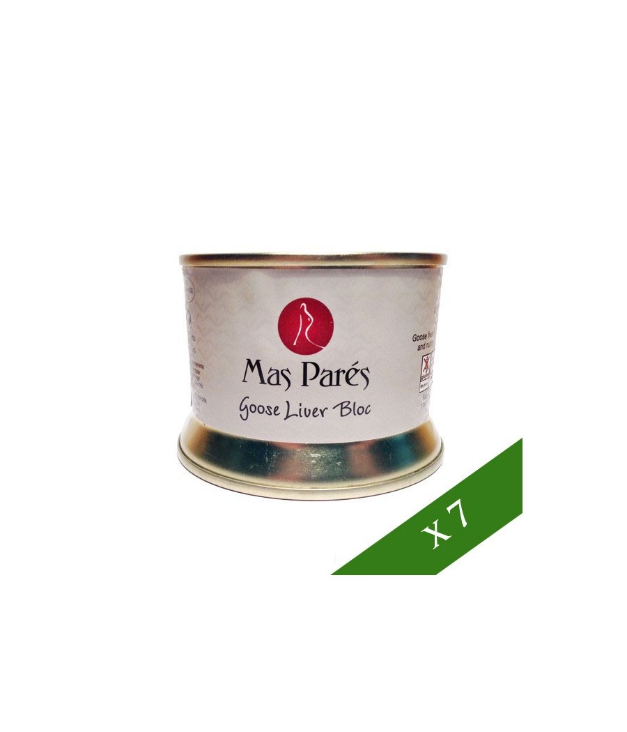 BOX x7 - Goose foie gras block nature Mas Parés (130gr)