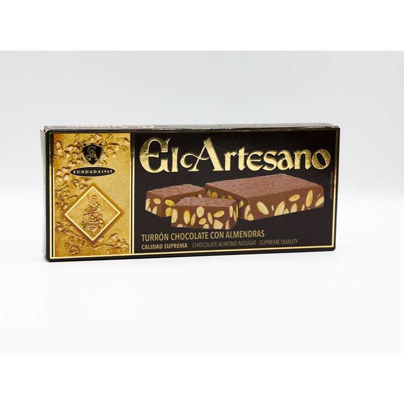 Chocolate with milk and Almonds turron "nougat" 200g El Artesano