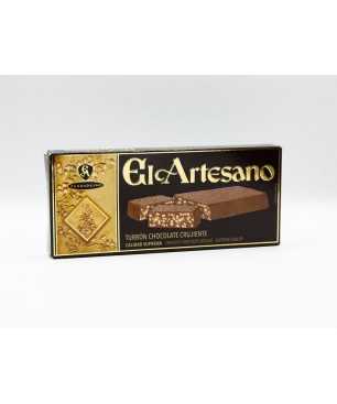 Crunchy chocolate turrón "nougat" 200g El Artesano