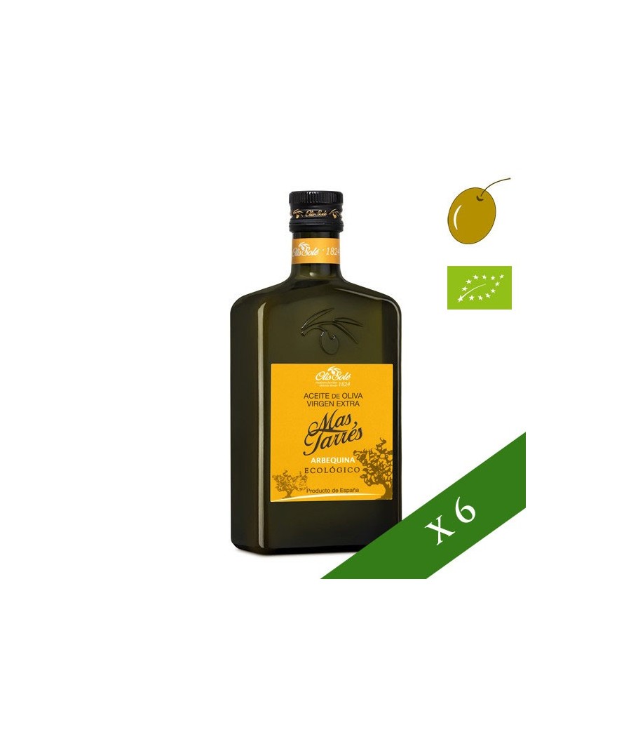 CAJA x6 --- Mas Tarrés arbequina ecológico 500ml, Aceite de oliva virgen extra