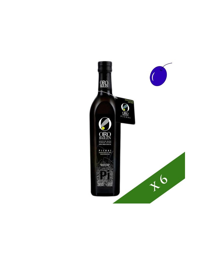 CAJA x6 --- Oro de Bailen Picual 500ml, aceite de oliva virgen extra de Jaén