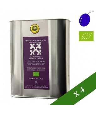 BOX x4 --- Cortijo de Suerte alta Picual en envero ecologico 3l, Olio Extravegine di Oliva, D.O. Baena