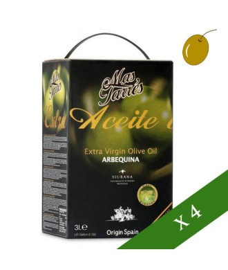 BOITE x4 --- Mas Tarrés Arbequina 3l, Huile d'olive extra vierge, AO Siurana