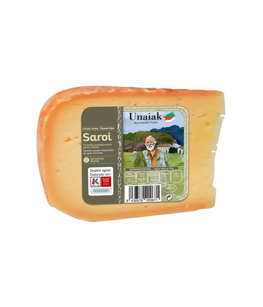 Unaiak matured cheese mixed (pasteurized sheep and cow milk)- PORTION Unaiak matured cheese mixed (pasteurized sheep and cow milk)- PORTION