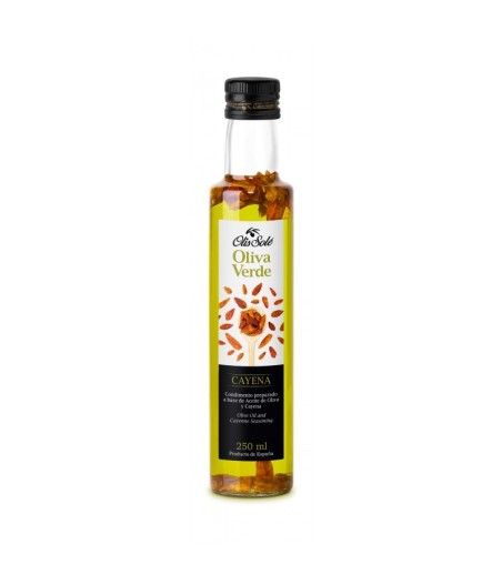 Olio d'oliva aromatizzato CAYENA 250ml, Olis Solé