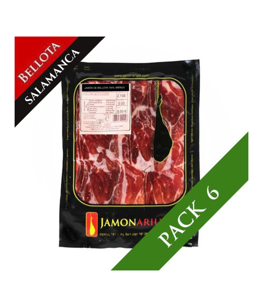 PACK 6 - Prosciutto di Bellota Ibérico (Salamanca), 100% gara iberica - Pata negra affettato 100g