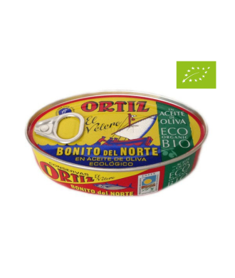 Ortiz Thunfisch der Sorte Bonito del Norte (Weißer Thunfisch) in Bio-Olivenöl 112gr.