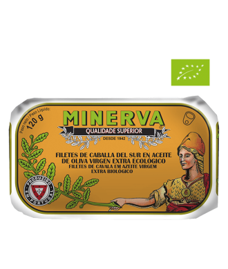 Filet de cavalla en oli d'oliva verge extra ecològic Minerva 120g