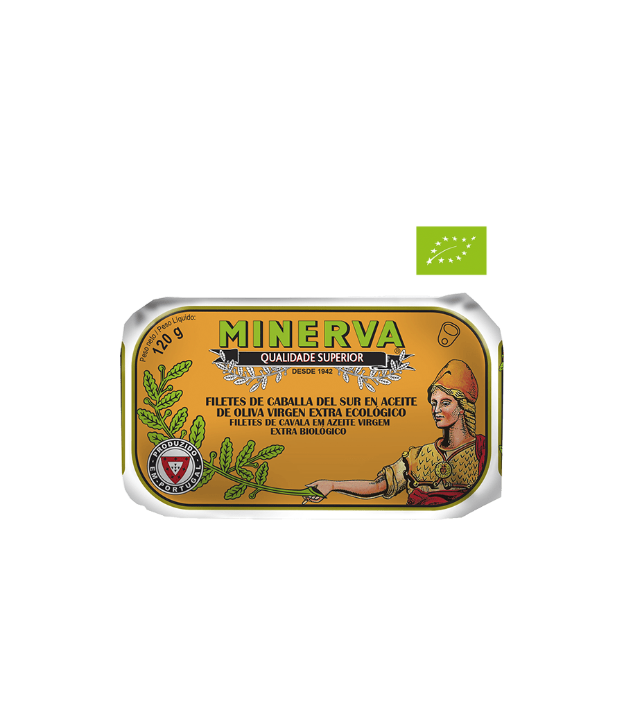 Filet de cavalla en oli d'oliva verge extra ecològic Minerva 120g