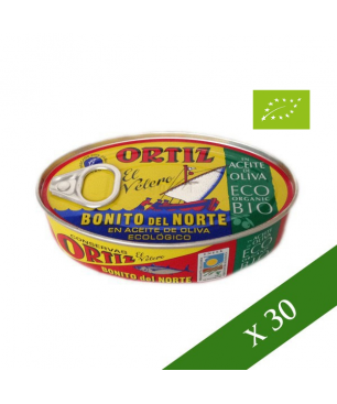 BOX x30 - White Tuna in Organic Extra Virgin Olive Oil Ortiz 112gr.