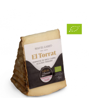 Fromage affiné bio et artisanal &quot;El Torrat&quot; Mas el Garet mèlange (lait de vache et chèvre) - PORTION
