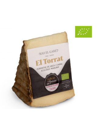 Organic and artisan aged cheese &quot;El Torrat&quot; Mas el Garet mixed milks (cow and goat milk) - PORTION