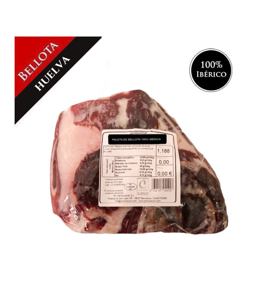 Espatlla Ibèrica Bellota (Jabugo, Huelva), 100% Raça Ibèrica - Pata negra - DESOSSADA - Caña