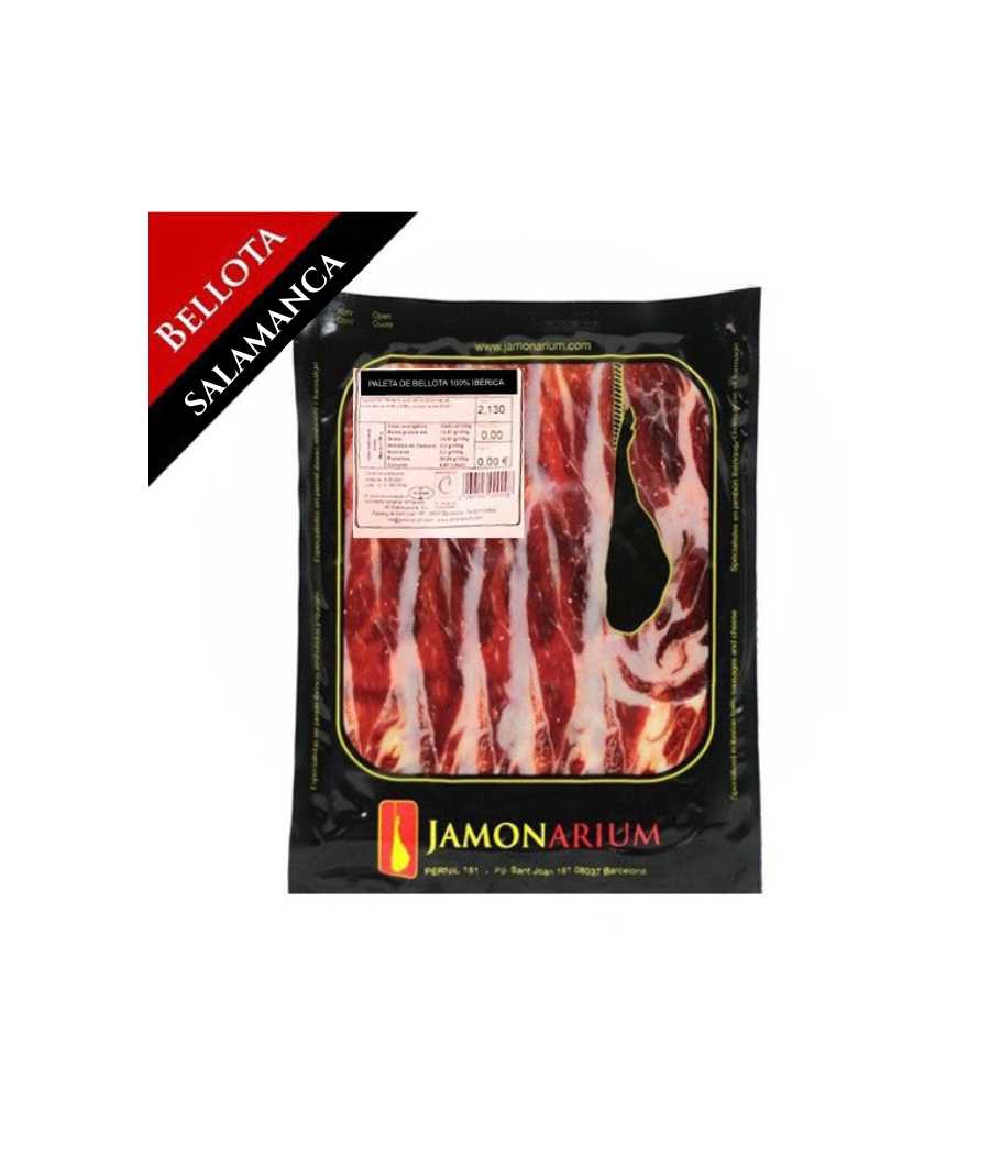 Bellota Iberico Shoulder (Salamanca), 100% iberian breed - Pata Negra sliced 100g Bellota Iberico Shoulder (Salamanca), 100% iberian breed - Pata Negra sliced 100g