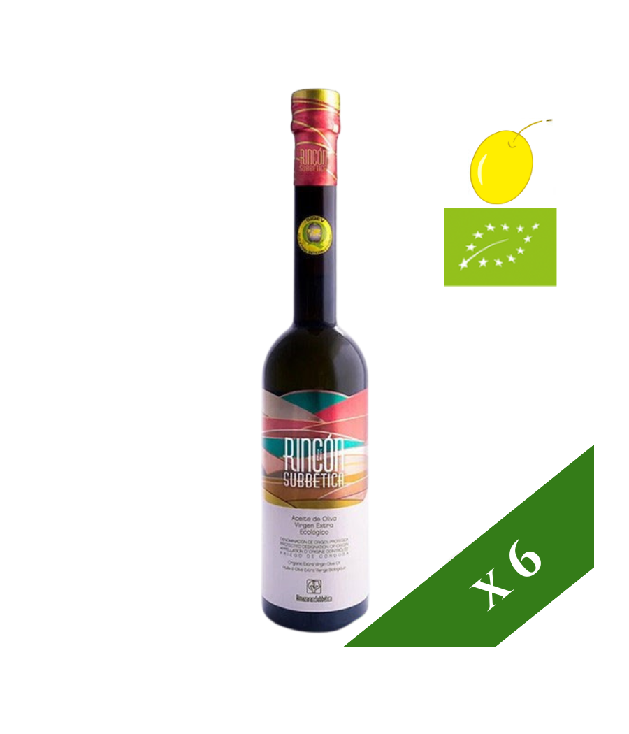 BOITE x6 --- Rincón de la Subbética Hojiblanca bio 500ml, Huile d'Olive Extra Vierge, A.O. Priego de Córdoba