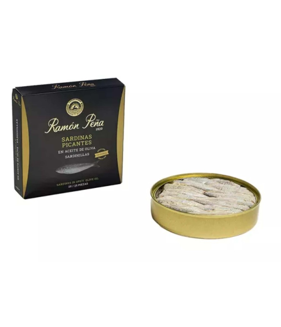 Ramón Peña Sardines in spicy olive oil (20-25 units) "Black Label" Ramón Peña Sardines in spicy olive oil (20-25 units) "Black Label"