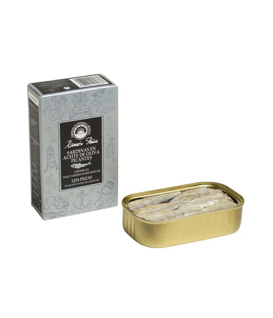 Little sardines in spicy olive oil Ramón Peña 12/16 units Little sardines in spicy olive oil Ramón Peña 12/16 units