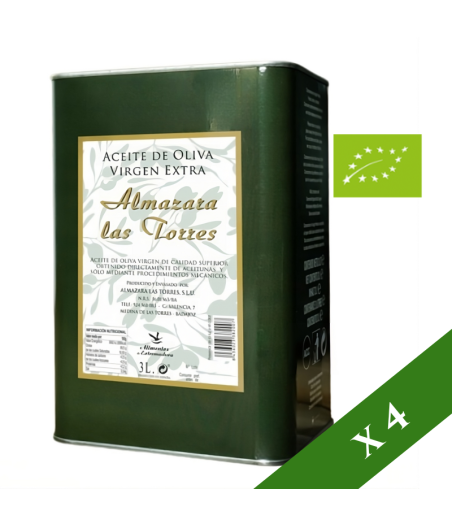 BOITES x4 --- Almazara Las Torres Biologique 3L, Huile d'Olive Extra Vierge