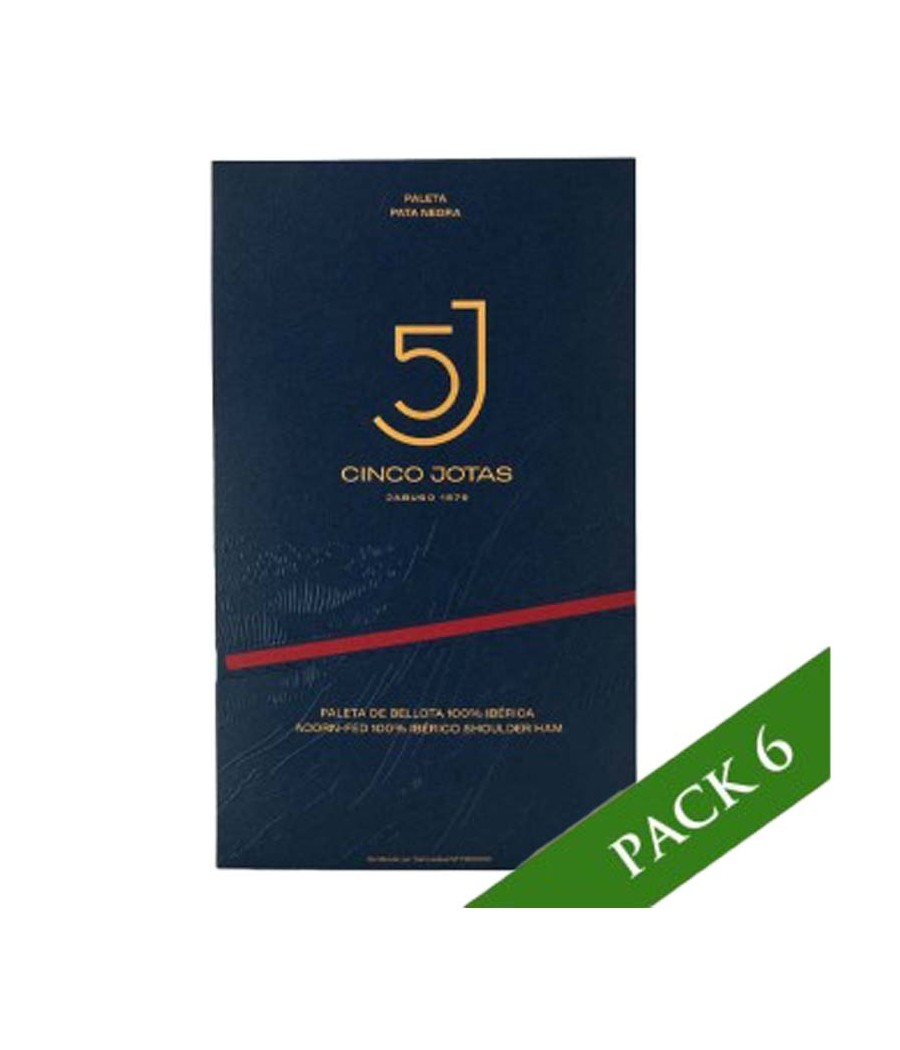 Pack x6 - Spalla di Bellota 100% Ibérico Cinco Jotas (5J) di Jabugo tagliato tradizionalmente 80g
