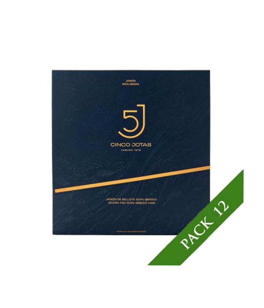 PACK x12 - 100% Iberico Bellota Cinco Jotas (5j) Jabugo ham sliced traditionally cut 80g