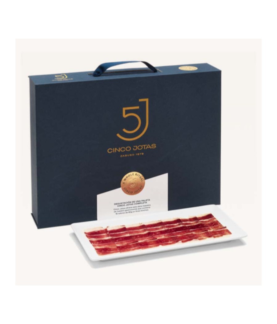 Cinco Jotas (5j) 100% Iberian Bellota Jabugo Shoulder whole sliced traditionally Cinco Jotas (5j) 100% Iberian Bellota Jabugo Shoulder whole sliced traditionally