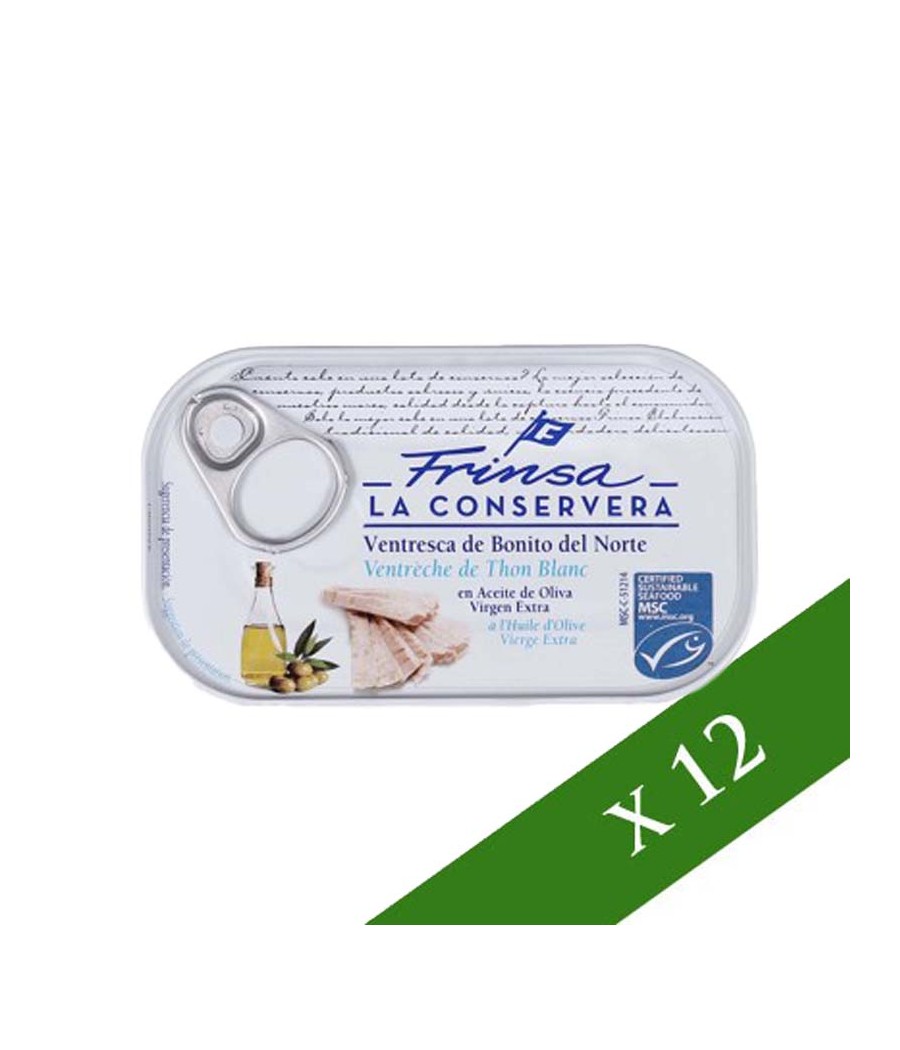 BOITE x 12 : Ventrèche de thon blanc à l'huile d'olive 111g Frinsa