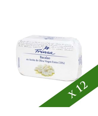CAJA x 12: Bacalao en aceite de Oliva Virgen Extra, 120g Frinsa