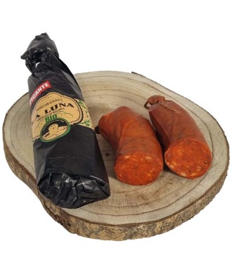 Sobrassada (majorcan sausage) organic La Luna, IGP Sobrasada de Mallorca "black spicy"