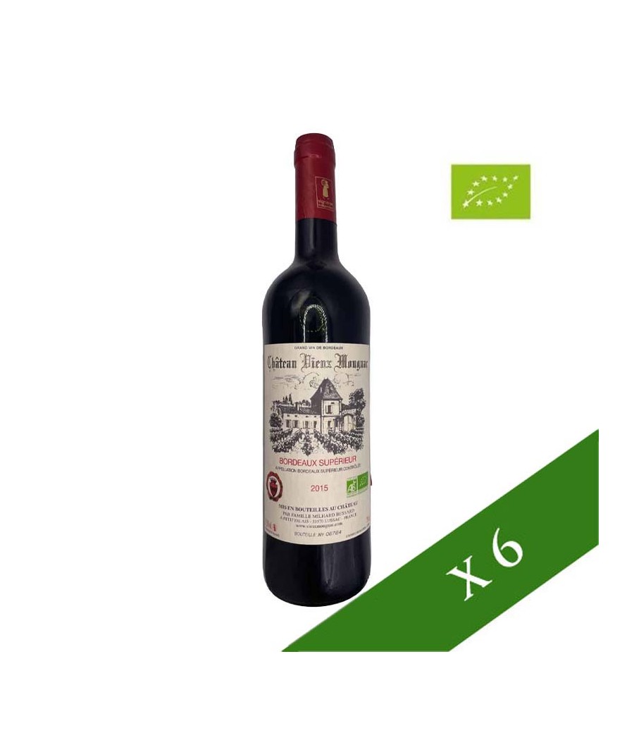 CAJA x6 - Vino tinto ECO Chateau Vieux Mougnac 2015 AOC Bordeaux