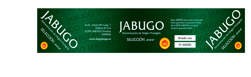 Band certification quality designation hams shoulders DO Jabugo Huelva Selección