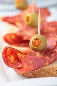 presentazione tapa chorizo pincho oliva