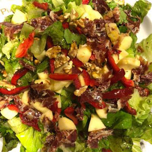 ensalada calabacines jamon